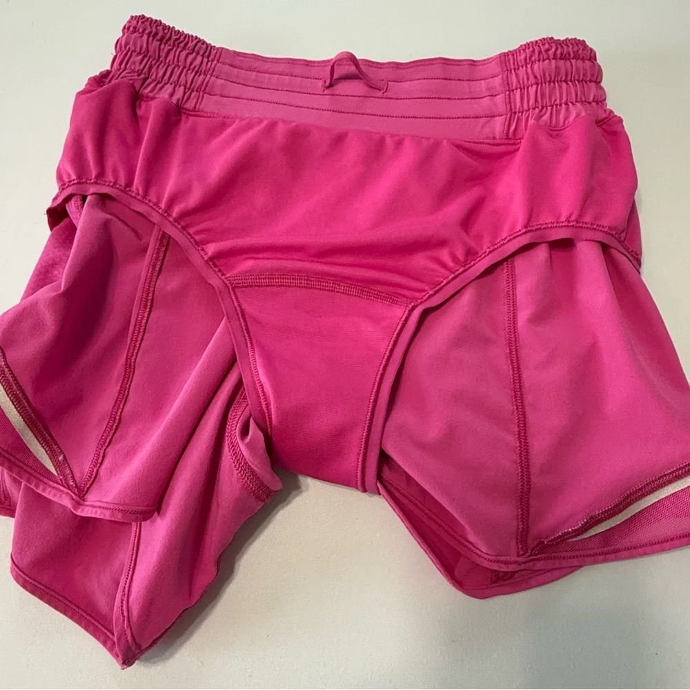 Lululemon Hotty Hot Athletic Shorts Women 4 Lined Running Outdoor Sonic Pink - Picture 4 of 8